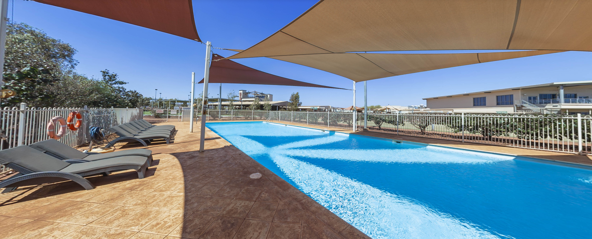 The outdoor swimming pool for the mining workers to take a dip